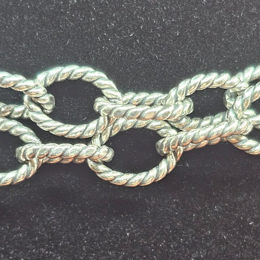 ✨ Solid 925 Sterling Silver 28” Twisted Rope Link Necklace – 42g ✨ - Picture 3 of 8